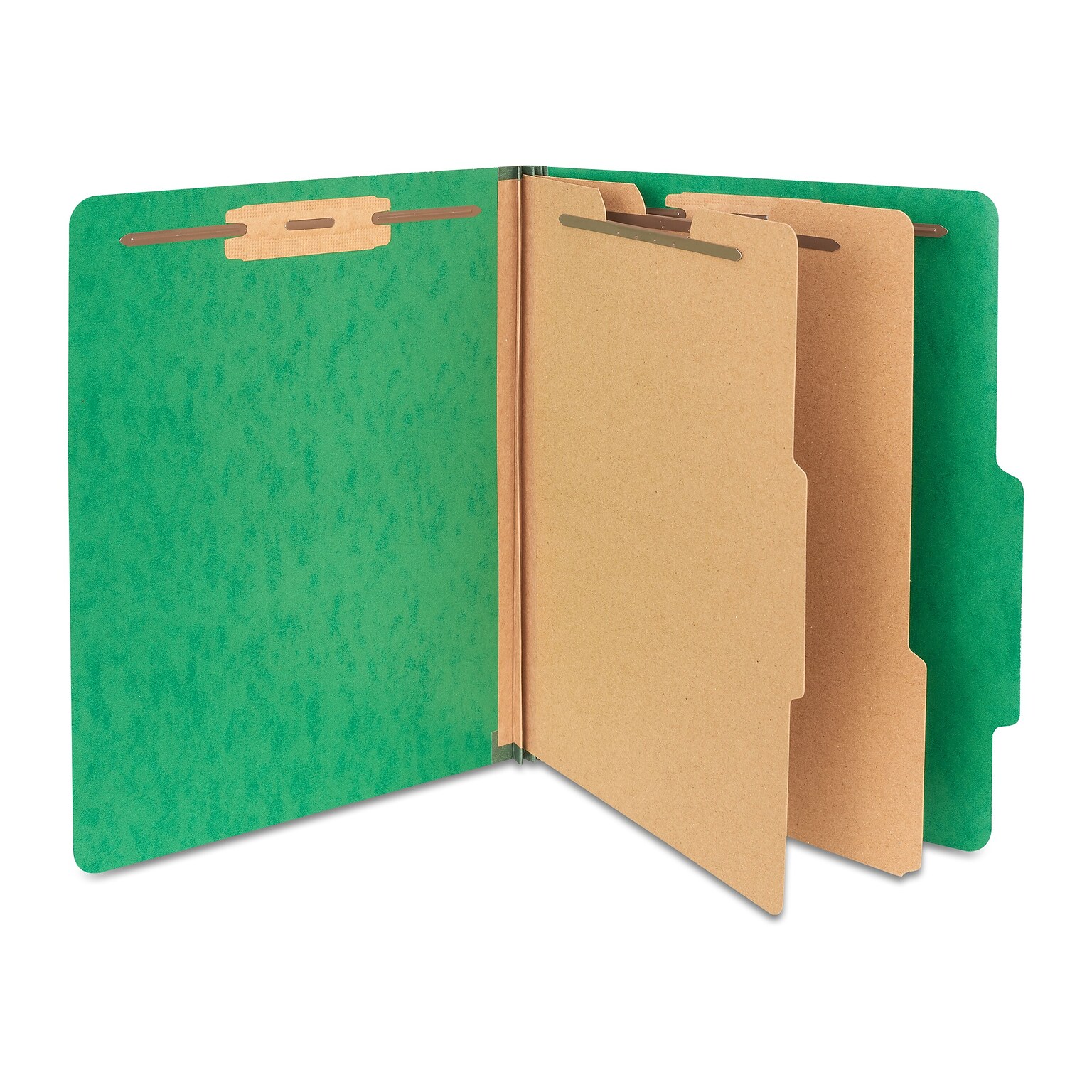 Staples Moisture Resistant Classification Folder, 2-Dividers, 2.5 Expansion, Letter Size, Green, 10/Box (ST614621-CC)