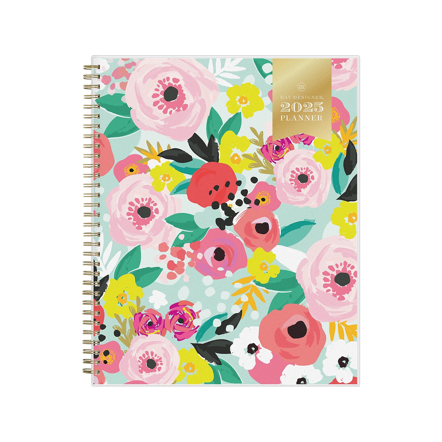 2025 Blue Sky Day Designer Secret Garden Mint Green 8.5 x 11 Weekly & Monthly Planner, Plastic Cover, Multicolor