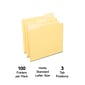 Staples® Recycled File Folder, 1/3-Cut Tab, Letter Size, Yellow, 100/Box (ST224535-CC)