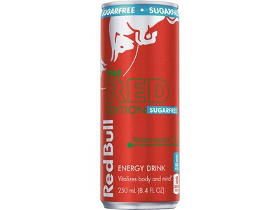 Red Bull Red Edition Sugar-Free Watermelon Energy Drink, 8.4 oz., 24 Cans/Carton (RB243202)
