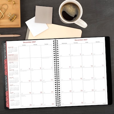 2027 AT-A-GLANCE 8" x 11" Weekly & Monthly Appointment Book, Faux Leather Cover, Black (33351-2701)
