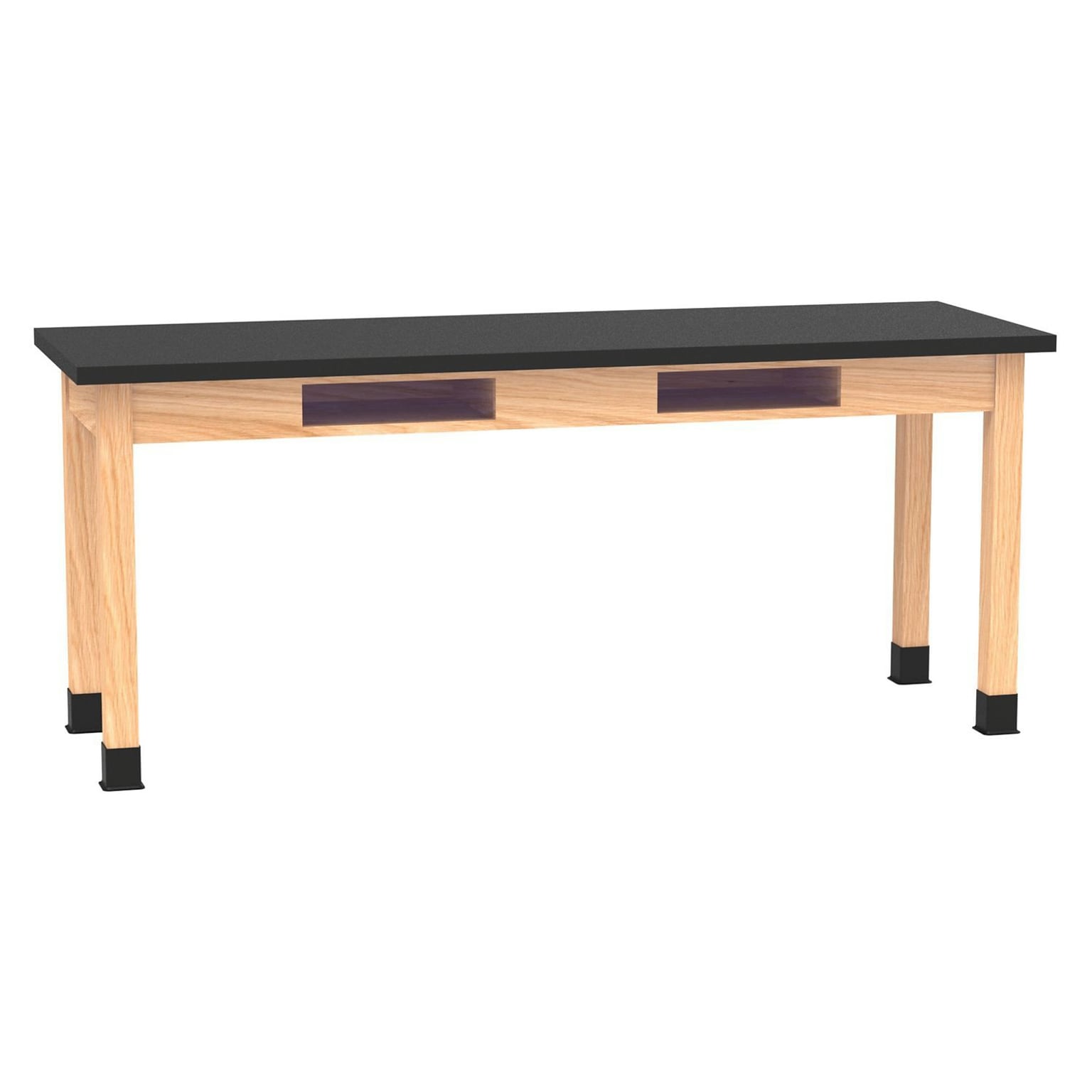 Diversified Woodcrafts PerpetuLab Book Compartment Rectangular Science Lab Table, 72 x 24, Oak (C7302BK30N)