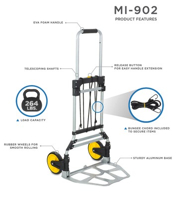 Mount-It! Folding Hand Truck and Dolly, Holds Up to 264 lbs. (MI-902)