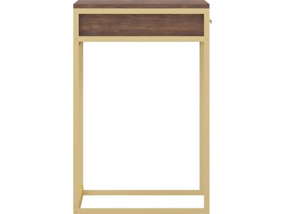 Martha Stewart Ollie 47"W Home Office Desk with 3 Drawers, Walnut/Polished Brass (ZGZP028BRGLD)