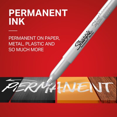 Sharpie Permanent Marker, Fine Tip, Metallic Silver, 36/Pack (2003899)