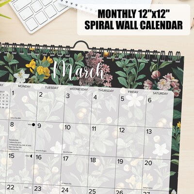2027 Willow Creek Botanical Nature 12" x 12" Monthly Wall Calendar, Assorted Colors (65587)