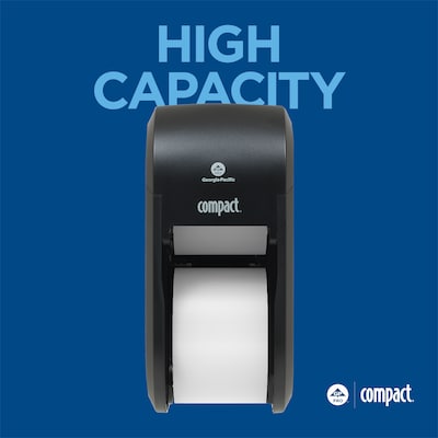 Georgia-Pacific Compact 2-Roll Coreless Toilet Paper Dispenser, Black (56790A)