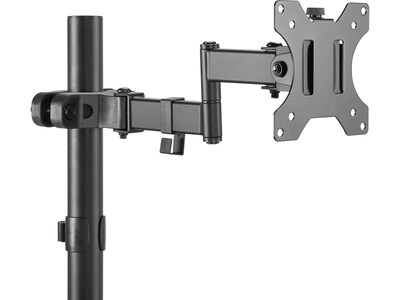 Amer Adjustable Full-Motion Pole Mount Monitor Arm, Up to 32" Monitor, Black (PM111)