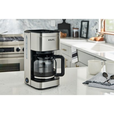 Krups Simply Brew 10-Cups Automatic Drip Coffee Maker, Stainless Steel (KM203D50)