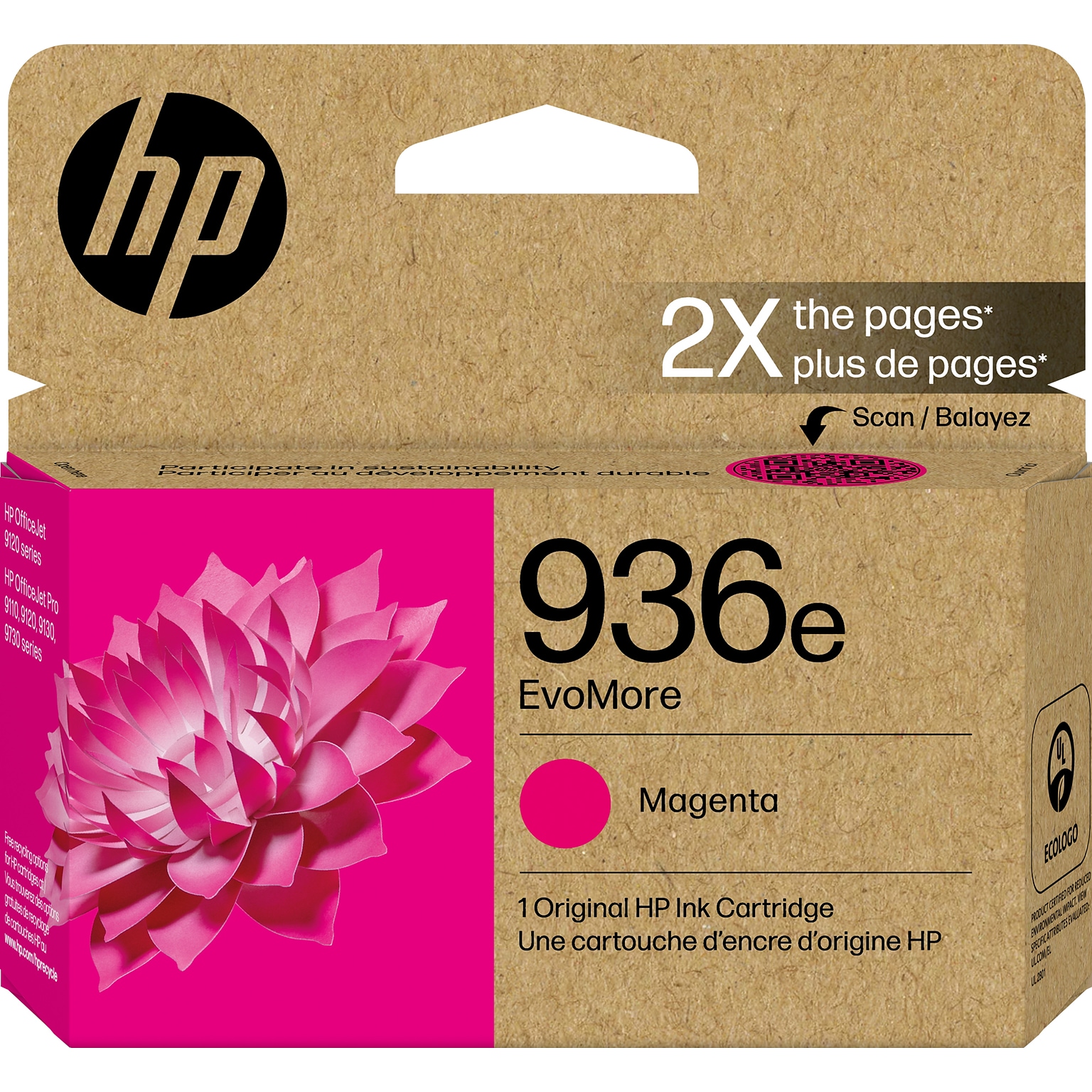 HP 936e EvoMore Magenta High Yield Ink Cartridge, Prints Up to 1,650 Pages (4S6V4LN)