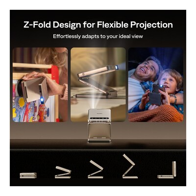 Aurzen ZIP Tri-Fold Portable Projector, Titanium Gold (ZIP-TG)