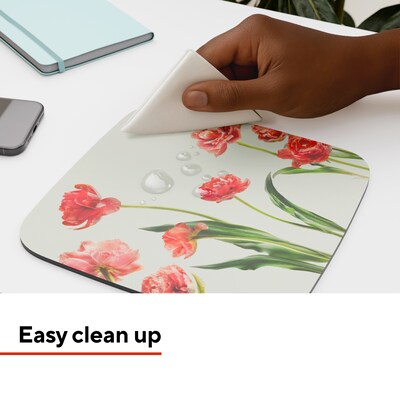 Staples TECH Non-Skid Mouse Pad, PINK FLORAL (ST63283)