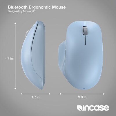 Incase Designed by Microsoft Bluetooth Ergonomic Wireless Mouse, Pastel Blue (222-00049)
