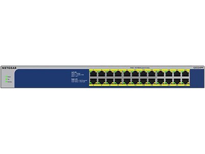 Netgear 24-Port Gigabit Ethernet High-Power PoE+ Unmanaged Switch, Gray (GS524PP-100NAS)