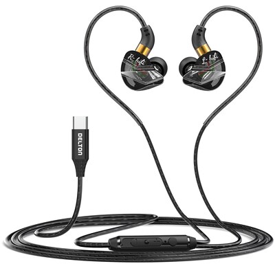 Delton 31EC Ergonomic In-Ear USB-C Computer Earbuds, Black (DWH31ECBK)