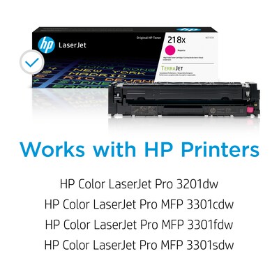 Original HP 218X Magenta High-yield Toner Cartridge, print up to 2,500 pages (W2183X)