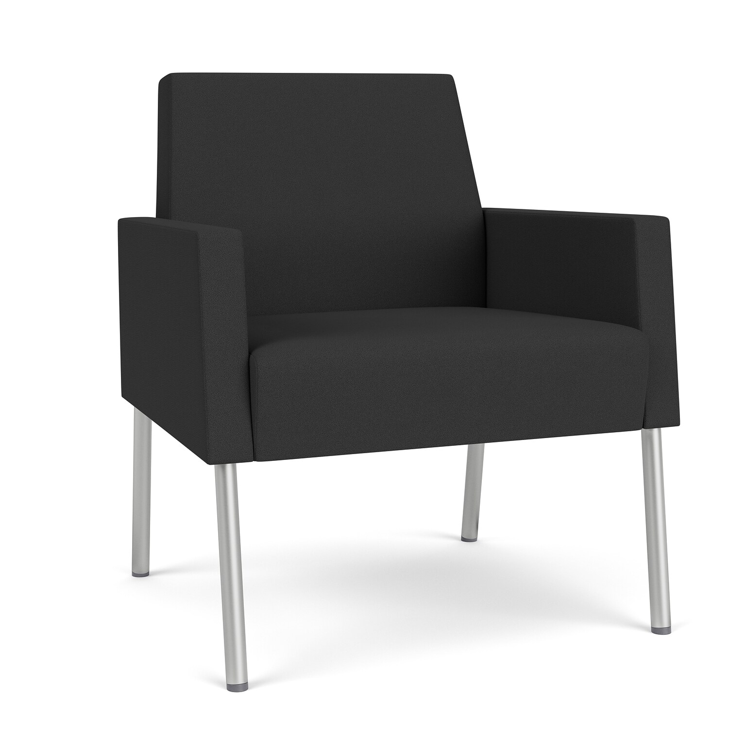 Lesro Mystic Lounge Fabric Guest Chair, Open House Graphite/Silver (ML1101.SSV-01OHGP)