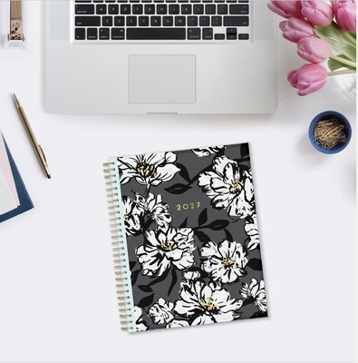2027 Blue Sky Baccara Dark 8" x 10" Calendar Year Monthly Planner, Plastic Cover (110216-27)