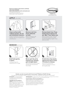 Command Medium Wire Hooks, 2 lb., White, 13/Pack (1706513NA)