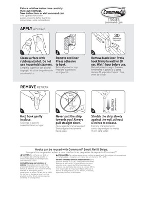 Command Mini Hooks, 0.5 lb., White, 18/Pack (17006-18ES)