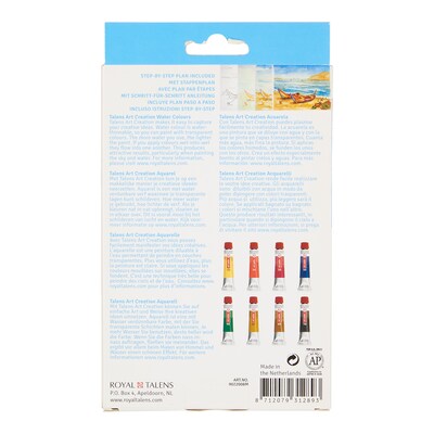 Talens Art Creation Watercolor Paint, Assorted Colors, 12mL, 8/Set, 2 Sets/Bundle (TLN9022008M-2)