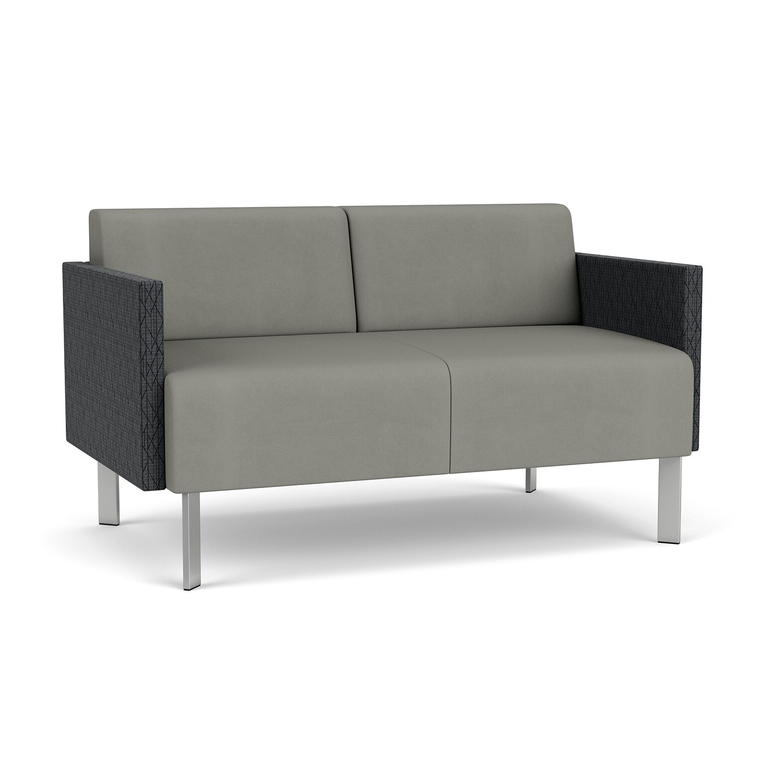 Lesro Luxe 52.5W Vinyl Loveseat, Patriot Plus Dove/Adler Nocturnal/Silver (LX1501.FSV-02PPDO.03PPDO.04ADNT.05ADNT)