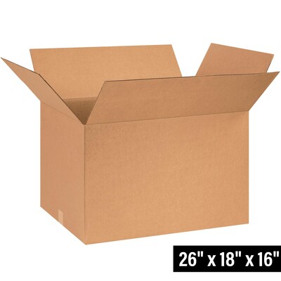 26 x 18 x 16 Shipping Boxes, 32 ECT, Brown, 10/Bundle (261816)