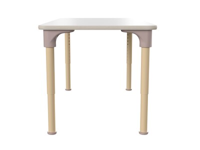 Flash Furniture Bright Beginnings Hercules Rectangular Table, 47" x 24", Height Adjustable, White/Beech (MK-ME088026-GG)