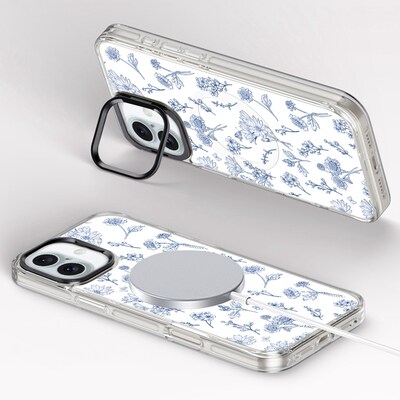 SaharaCase Inspire MagSafe Phone Case with 3 Interchangeable Magnetic Backs for iPhone 16 Plus, Shock Absorbing, Floral