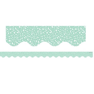 Teacher Created Resources Border Trim, 2.19 x 2.92, Composition Green Scalloped, 12/Pack, 6 Packs/