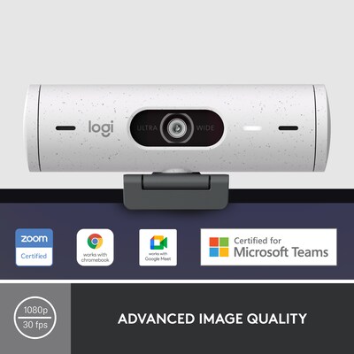Logitech Brio 500 HD 1920 x 1080 Webcam, 4 Megapixels, Off-White (960-001427)