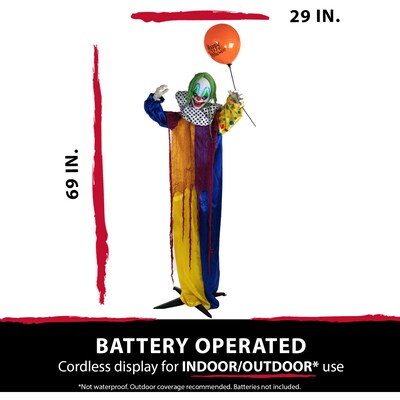 Haunted Hill Farm Life-Size Animatronic Clown (HHCLOWN-8FLSA)