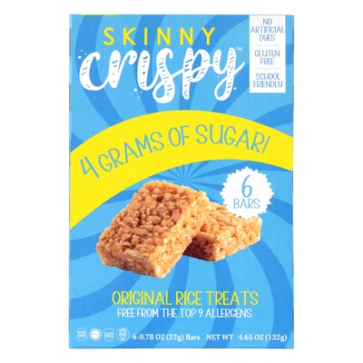 Skinny Crispy Gluten Free Vanilla Marshmallow Rice Treat, 4.68 oz., 6 Bars/Box, 3 Boxes/Pack (600-04176)