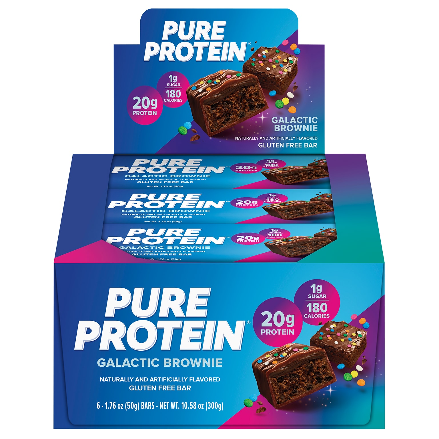 Pure Protein Gluten Free Galactic Brownie Protein Bar, 6 Bars/Box (NRN13805)