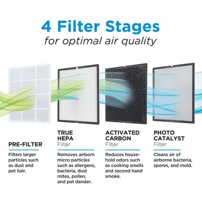 Black & Decker Replacement 2-Piece HEPA + Carbon Air Purifier Filter, 14.1 x 13.9 x 0.8 (AF4)