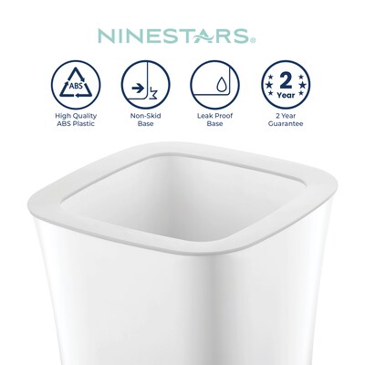NineStars Stainless Steel Indoor Open Top Trash Can, 3.2 Gallons, White, (OTT-12-11S)
