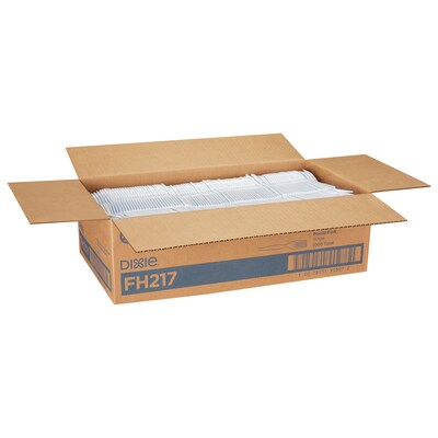 Dixie Plastic Fork, Heavy-Weight, White, 1000/Carton (FH217)