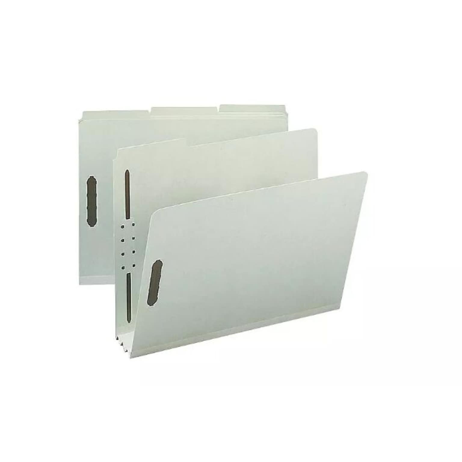 Recycled Pressboard Fastener Folders, Letter, , 3 Exp., Gray-Green, 25/Box (15005)