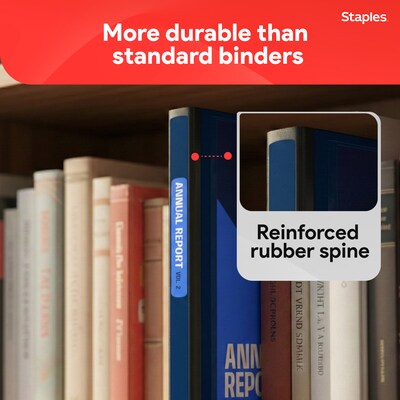 Staples 1 1/2" 3-Ring Better Binder, D-Ring, Navy (ST55855-CC)