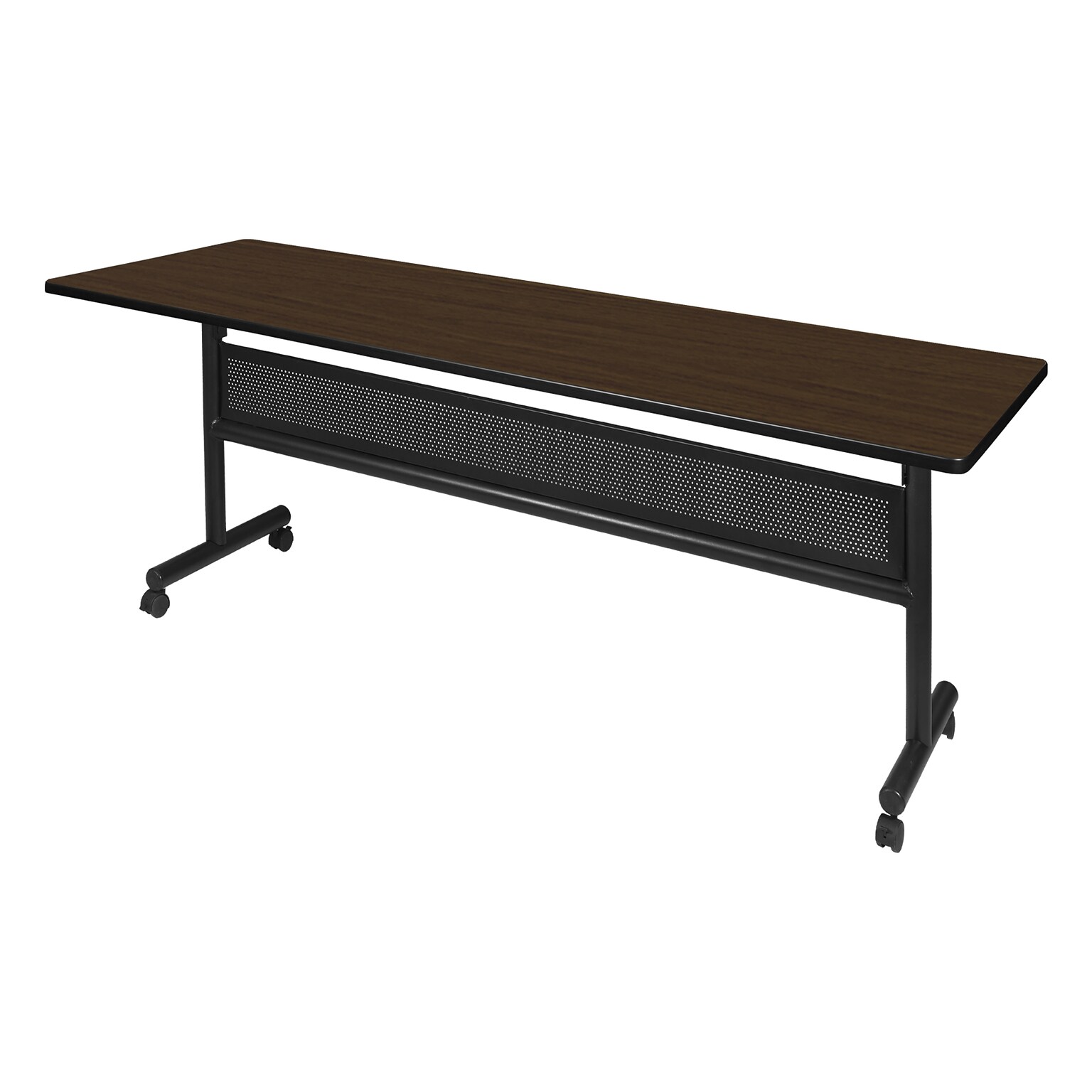 Regency Kobe Flip Top 84W x 24D Rectangular Training Room Table, Laminate, With Wheels, Neo Walnut (MKFTM8424NW)