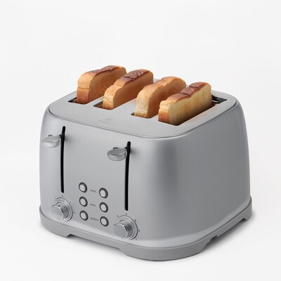 Betty Crocker 4-Slice Pop-Up Toaster, Silver (BC-4624S)