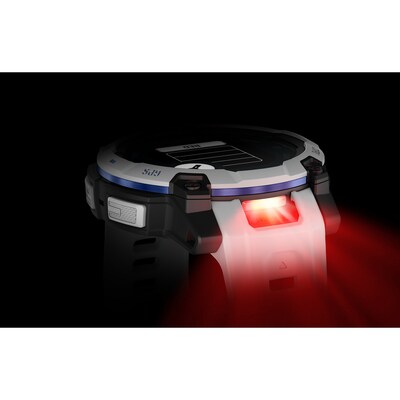 Garmin Instinct 3 Smartwatch, GPS, 45mm, Whitestone & Bolt Blue Silicone Band (010-02934-03)