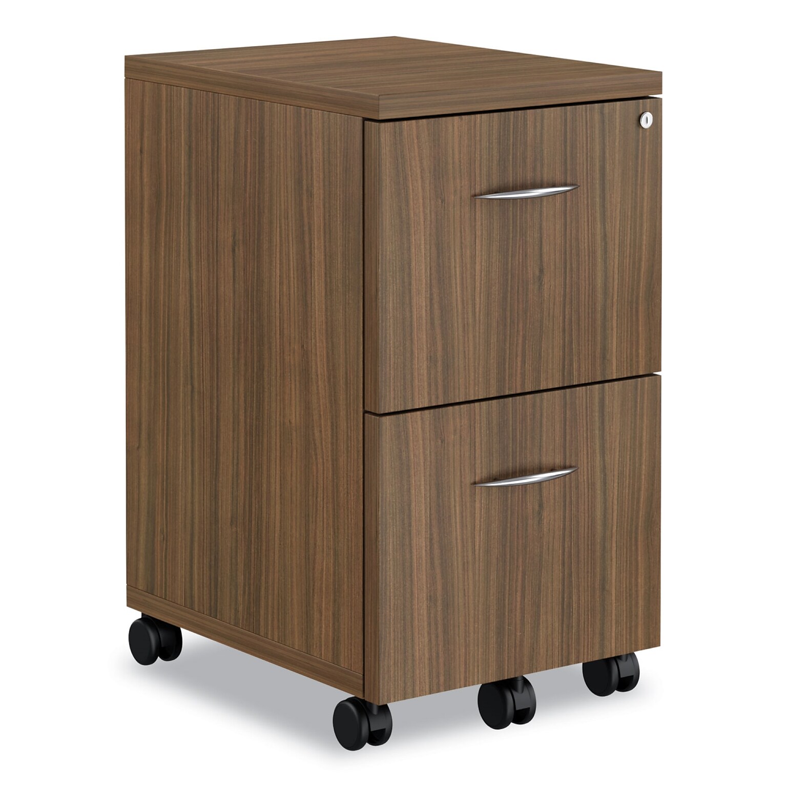 Alera Valencia Series Mobile Pedestal, 2 Legal/Letter-Size Drawers, Modern Walnut (ALEVA582816WA)