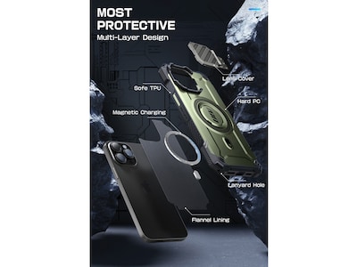 SUPCASE Unicorn Beetle MAG XT MagSafe Rugged Case for iPhone 15 Pro Max, Shock-Absorbing, Dark Green (SPH23MX67MGXTGN)