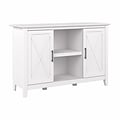 Bush Furniture Key West 30 Accent Cabinet with Doors and 4 Shelves, Pure White Oak (KWS146WT-03)