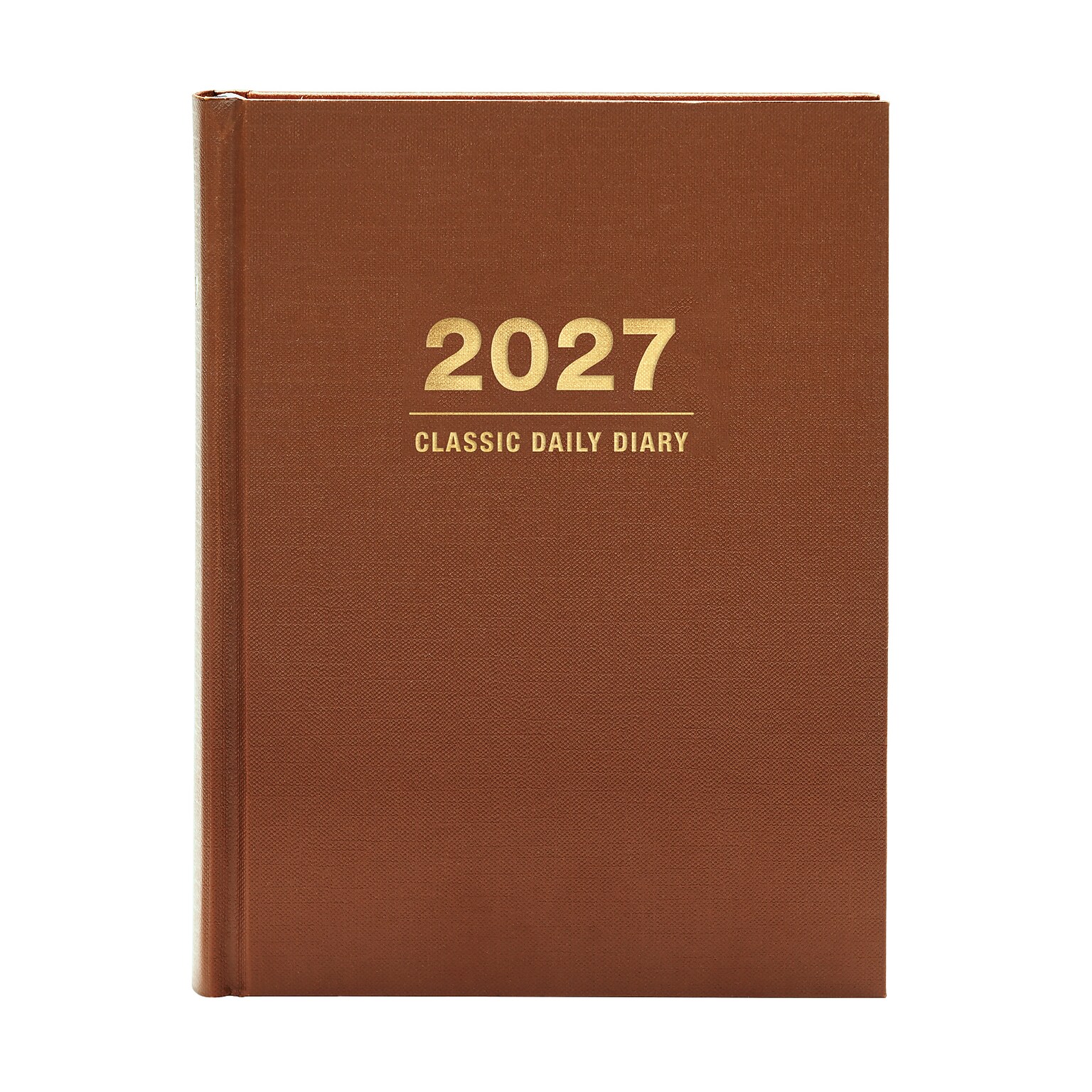 2027 Excello Brands 7.3 x 8.5 Daily Standard Planner, Paperboard Cover, Brown (CD68-CY27-BN)