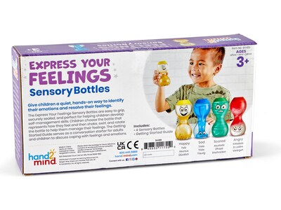 hand2mind Express Your Feelings Sensory Bottles, 4/Pack (94488)