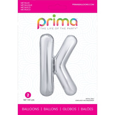Party City (Air-Filled) 16 K Foil Balloon, Silver, 2/Pack (AM60050275-18)