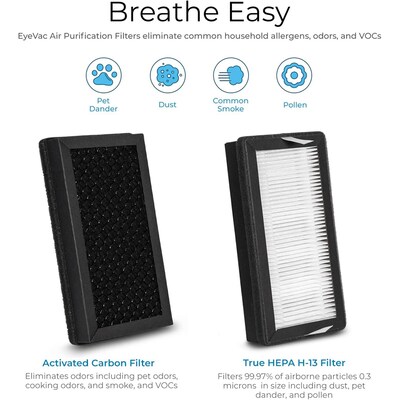 EyeVac HEPA Air Purifier Filters, 2/Pack (EVAHF)