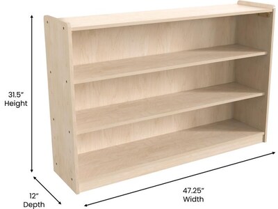 Flash Furniture Bright Beginnings 3-Section Open Storage Unit, 31.5"H x 47.25"W x 12"D, Brown (MK-ME088029-GG)